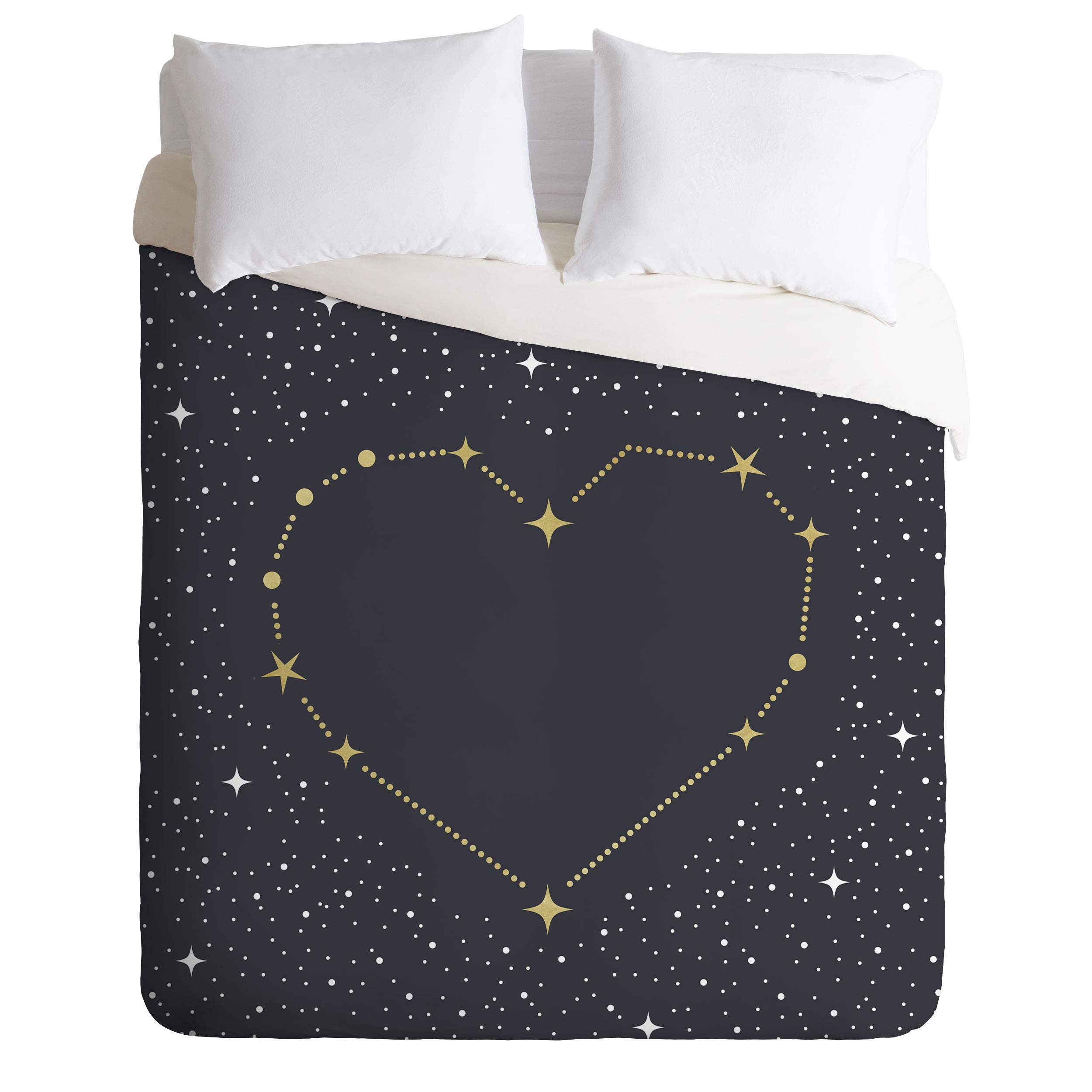 Heart Constellation Comforter Set with Pillowcases by Emanuela Carratoni - Twin XL Size | Galaxy Print Bedding for Teens & Adults | Perfect for Dorm Rooms, Bedrooms & Cozy Nights