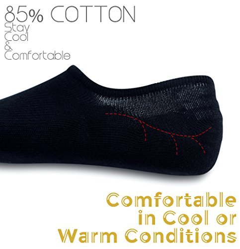 HappyRain No Show Socks for Women & Men - 3 Pack Black Cotton Low Cut Invisible Socks with Non-Slip Grip - Perfect for Sneakers, Loafers & Casual Shoes