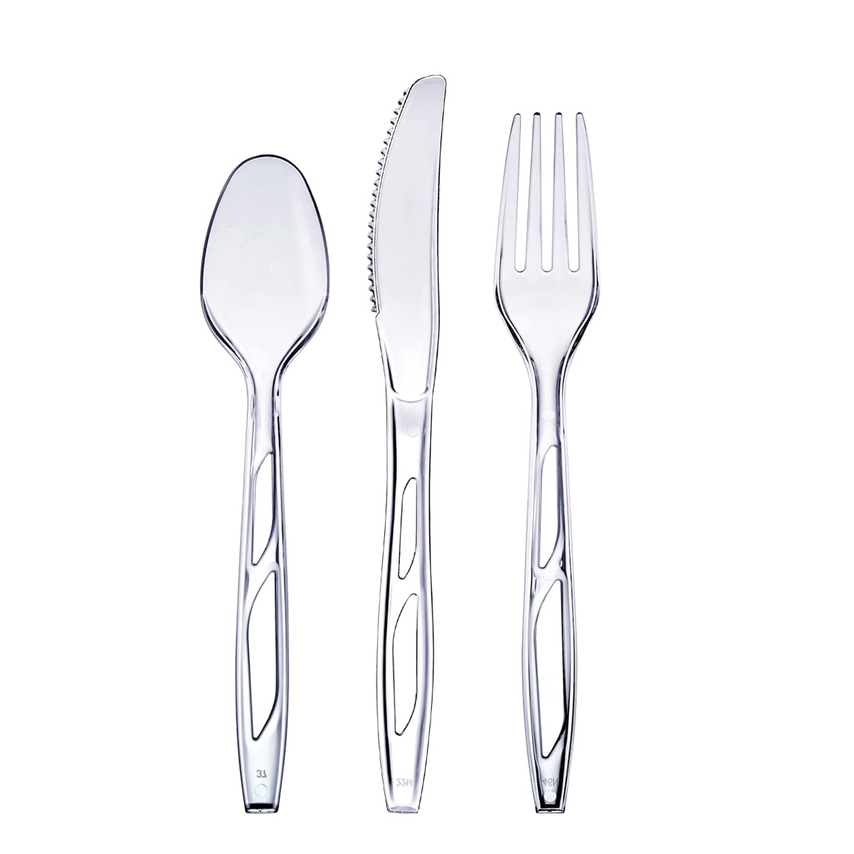 Premium Heavyweight Disposable Plastic Cutlery Set - 192 Piece Combo Pack (64 Forks, 64 Spoons, 64 Knives) | Clear Silverware for Parties, Events, Catering, Picnics & Outdoor Dining | Durable & Eco-Friendly Utensils