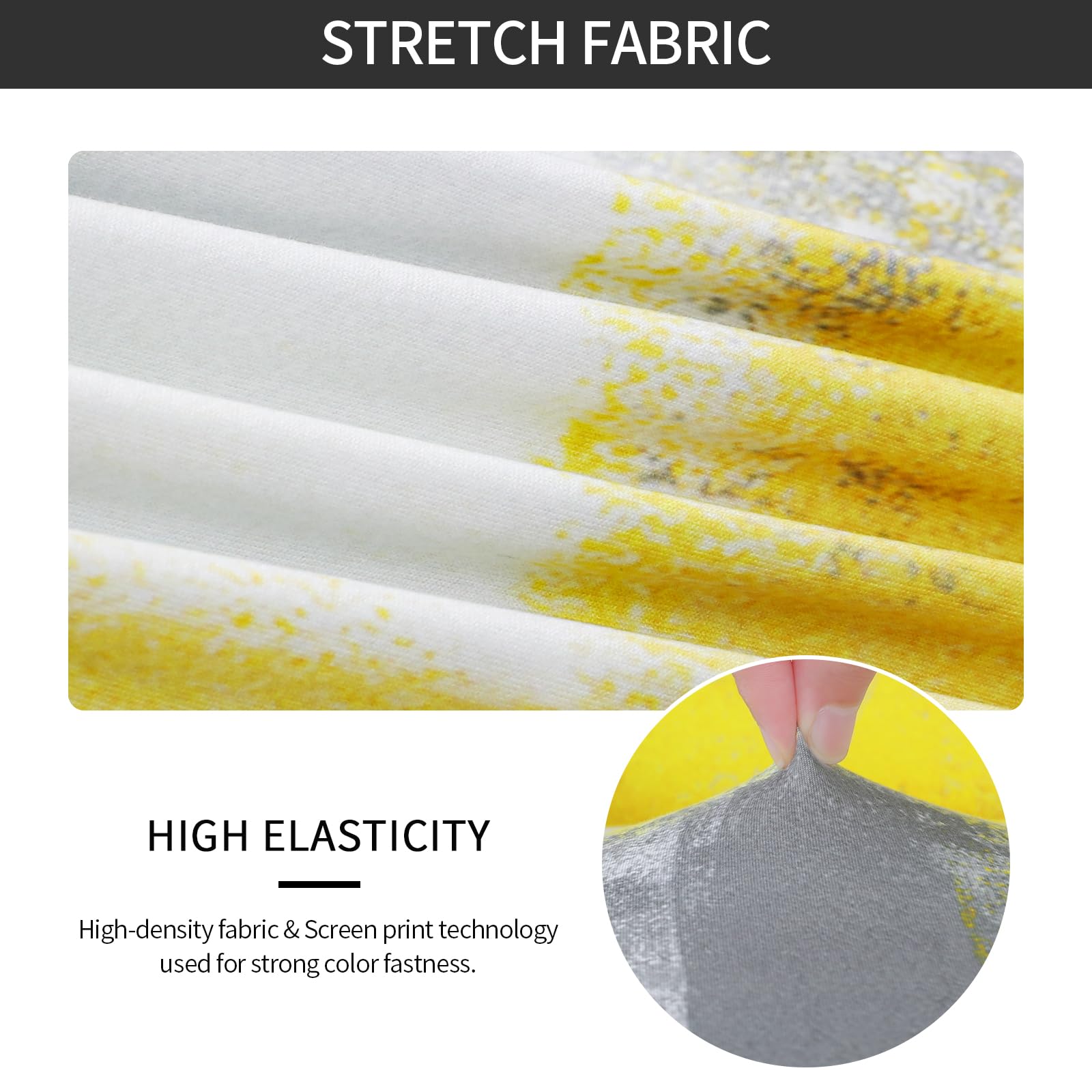 Gibelle Stretch Parsons Chair Covers Set of 12 - Universal Washable Dining Chair Slipcovers for Kitchen, Restaurant, Wedding & Events - Yellow Seat Protectors | Perfect for Home Dining Rooms, Banquet Halls & Party Decorations