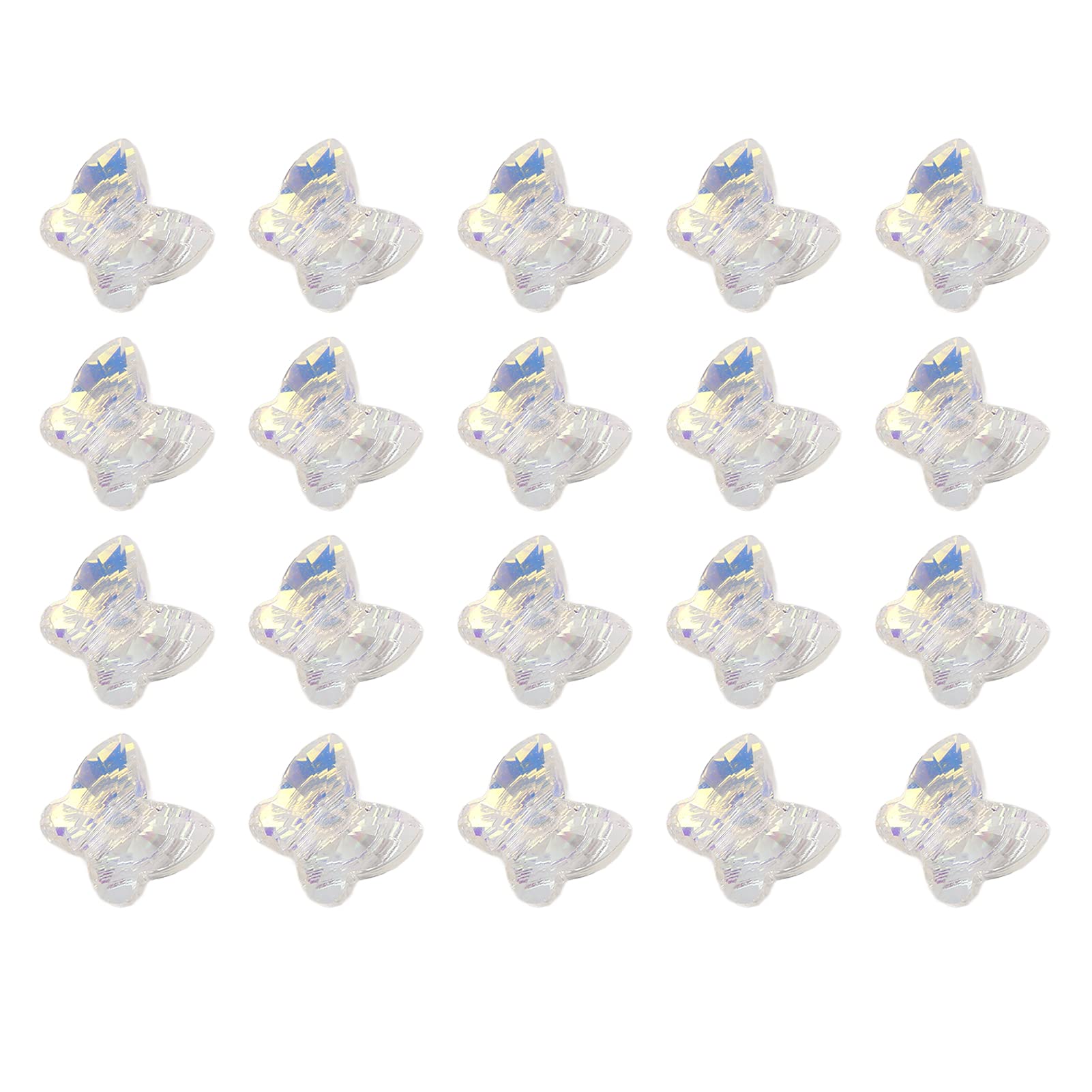8mm AB Color Butterfly Glass Beads - Transparent Bright Lightweight Multifunctional Jewelry Beads for DIY Crafts, Jewelry Making, Bracelets & Necklace Designs | Perfect for Home Decor, Gift Wrapping & Party Favors
