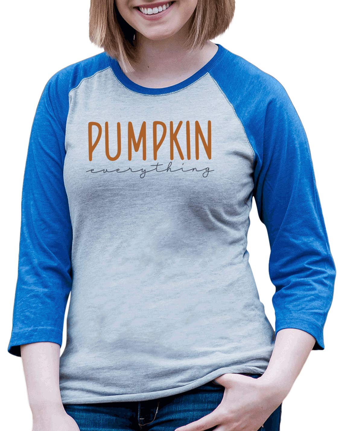 7 ate 9 Apparel Women's Pumpkin Everything Shirt - Fall Fashion Long Sleeve T-Shirt for Autumn Outfits, Halloween Costumes & Thanksgiving Gatherings