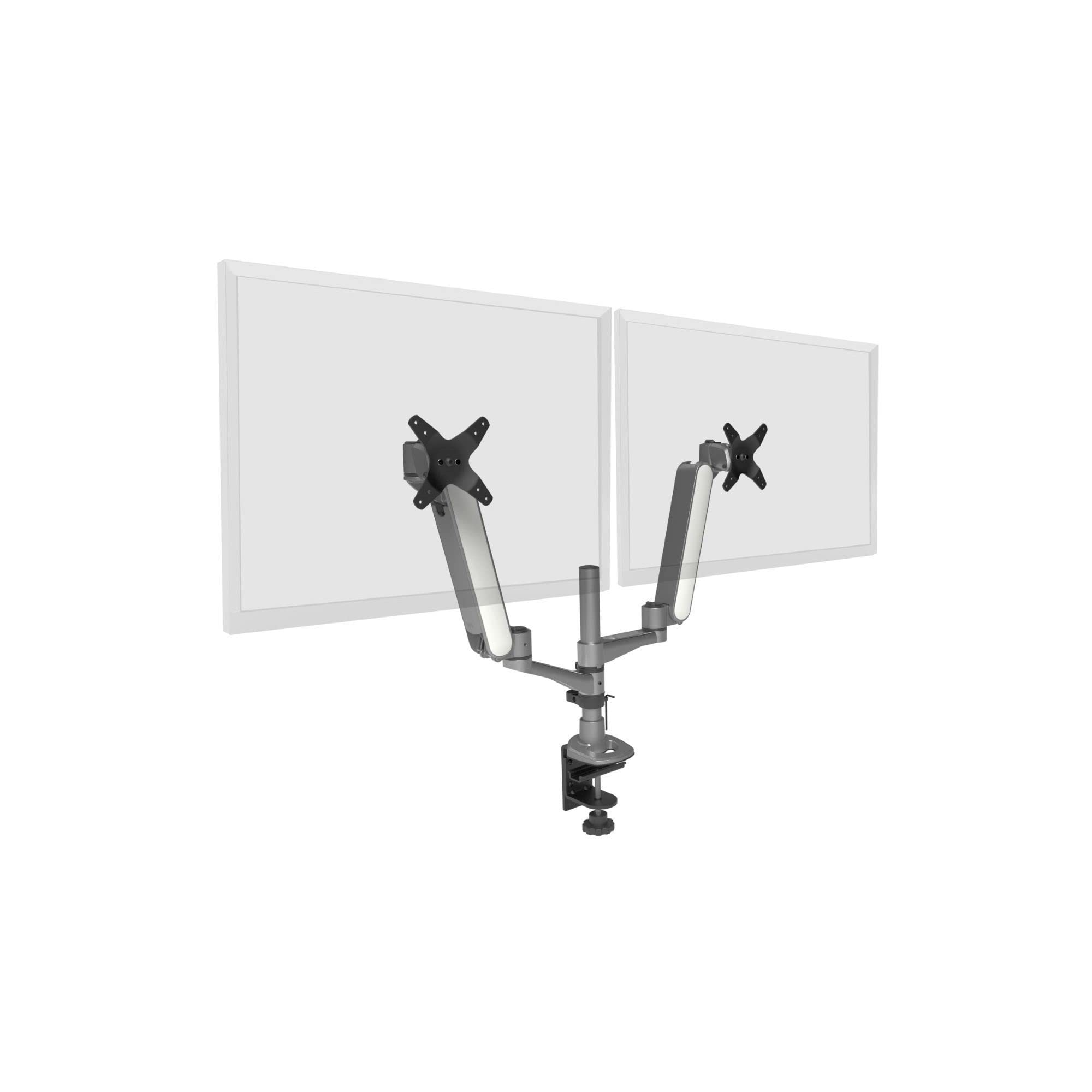 Kantek KTKMA320 Silver Monitor Arm - Adjustable Single Monitor Mount for Home & Office Desk - Ergonomic VESA Compatible Stand for 13-32 Inch Screens