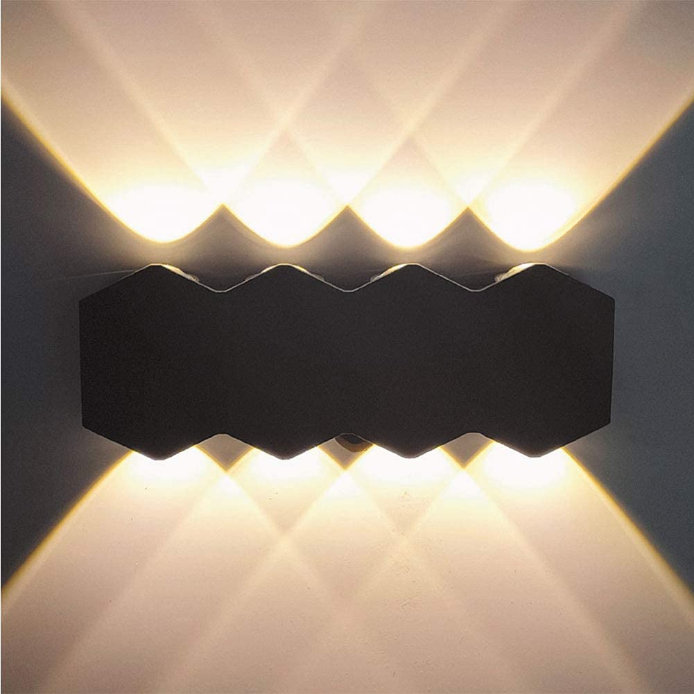 Modern Up and Down LED Wall Lights - Waterproof Aluminum Spot Light, 8W Warm White for Living Room, Bedroom, Hallway & Bathroom - Perfect for Accent Lighting and Wall Washing Decor