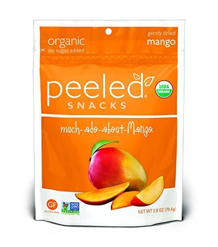Organic Much-Ado-About-Mango Dried Fruit Snacks by Peeled Snacks - 2.8oz, Vegan, Gluten-Free, Non-GMO - Perfect for On-the-Go, Lunchboxes & Healthy Snacking