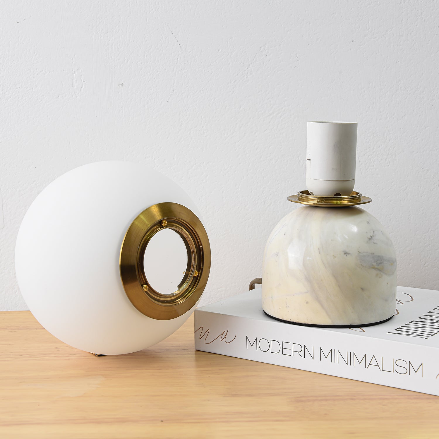 Elegant Sylas Marble Table Lamp - Modern Home & Office Decor Lighting for Bedroom, Living Room, Study - Dimmable LED Desk Lamp with Natural Stone Base