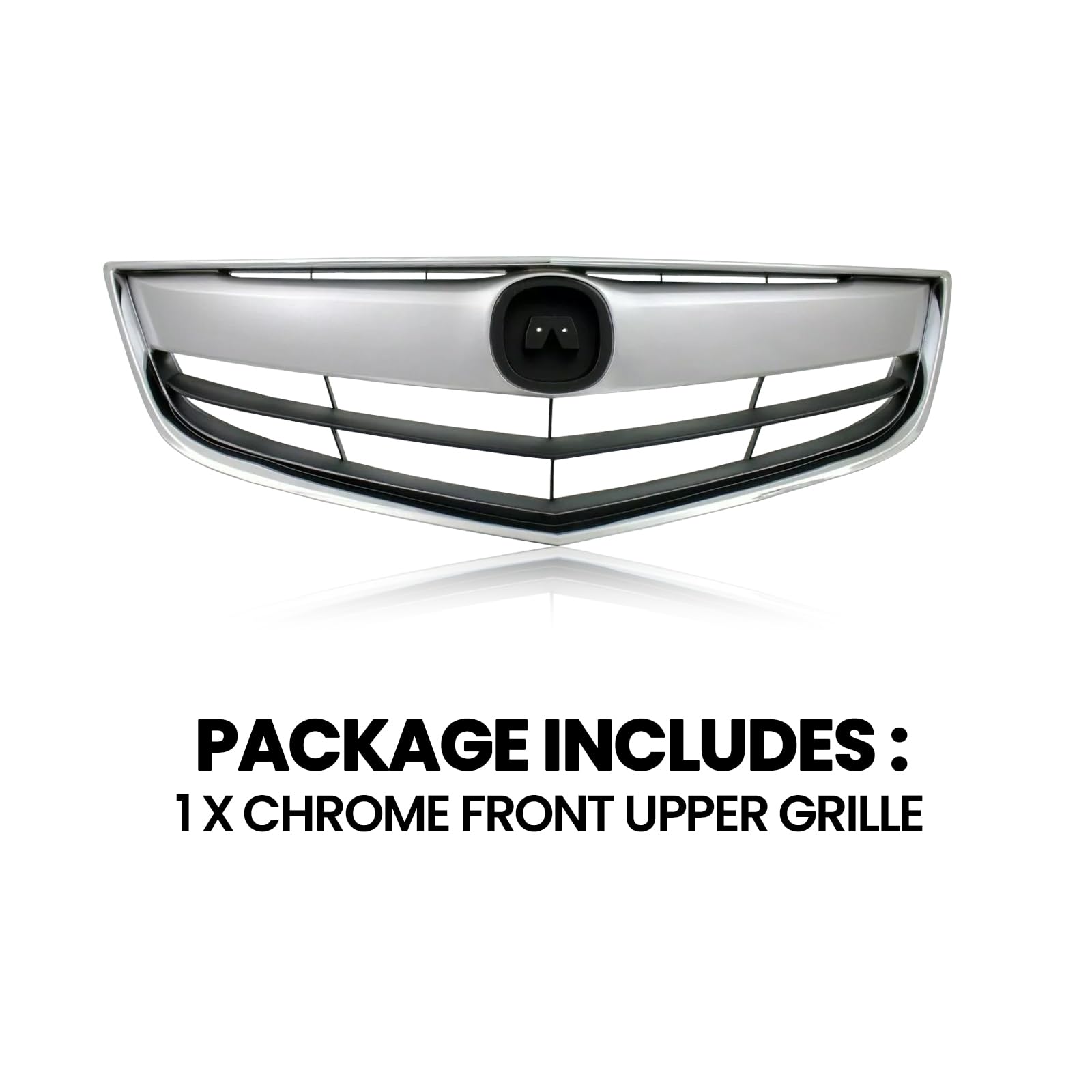 2013-2015 Acura ILX Front Bumper Cover Grille Replacement Kit - Chrome Guard Grid Air Intake | Durable ABS Plastic | Easy Installation | Perfect for Car Restoration & Customization