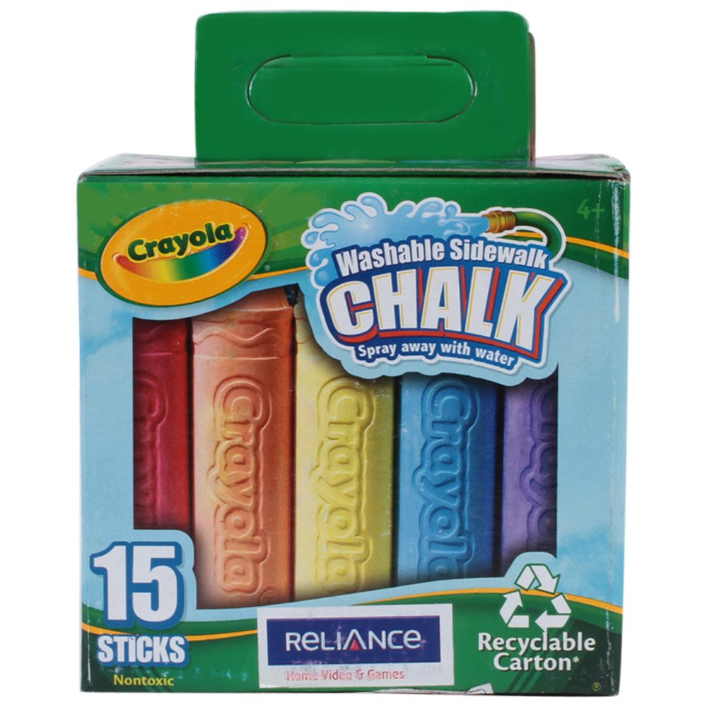Crayola Sidewalk Chalk - 15 Count Vibrant Colors Non-Toxic Outdoor Chalk for Kids - Perfect for Driveway Art, Playground Fun & Summer Activities