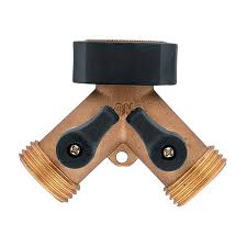 Brass 2-Way Garden Hose Adapter for 20mm Taps - Connect Multiple Hoses for Watering, Cleaning & Outdoor Use