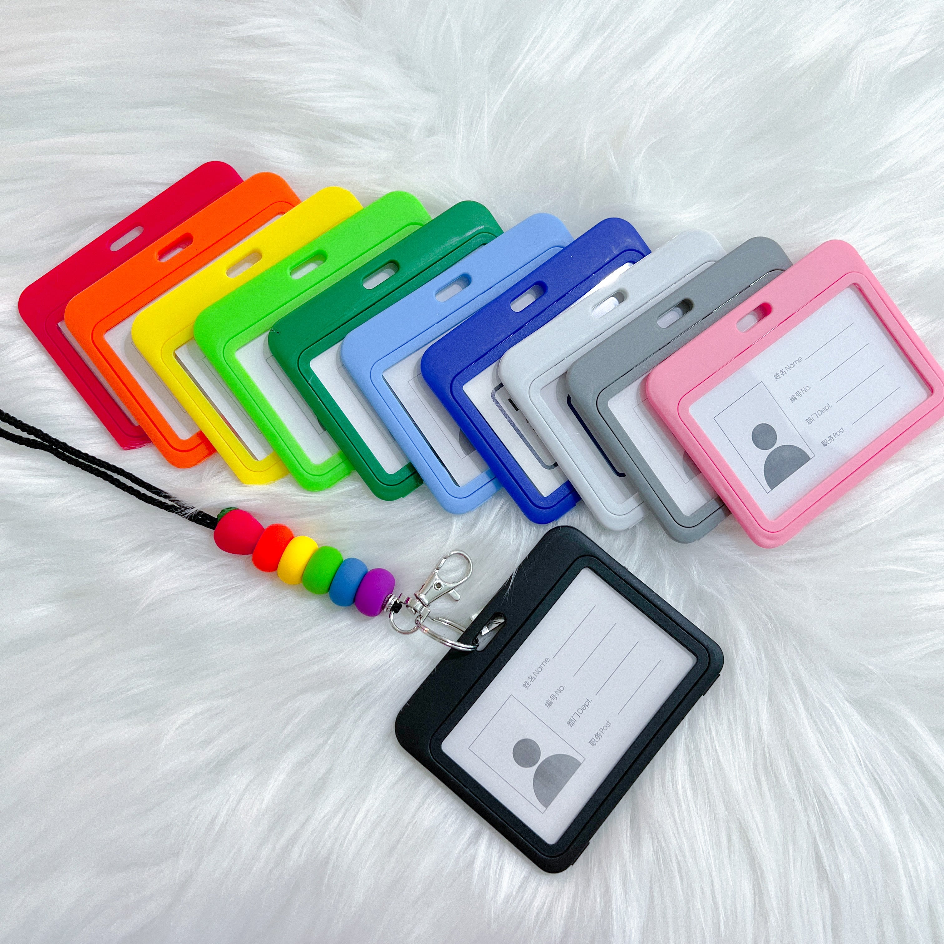 Premium ID Badge Holder - Durable Plastic Card Holder with Retractable Reel & Adjustable Neck Strap for Work, School, Events & Security - Office, Hospital, Conference & Convention Essential