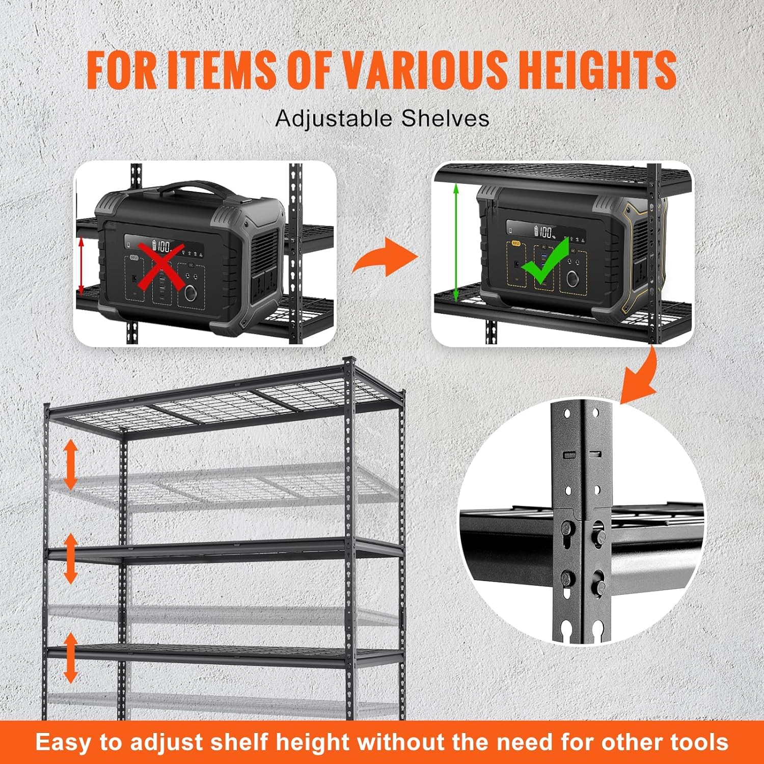 5-Tier Heavy Duty Garage Shelving Unit - 60