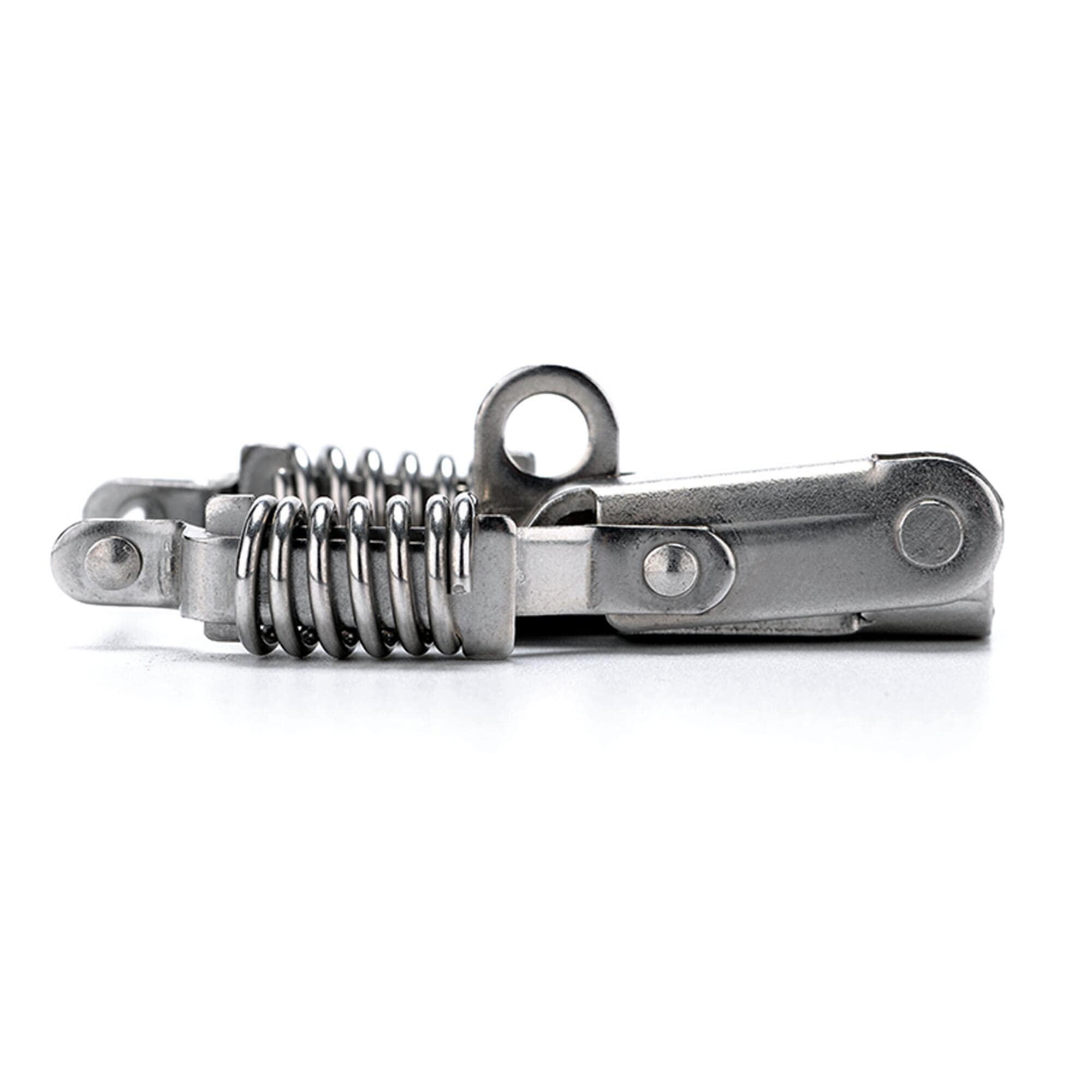 90 Degrees Stainless Steel 304 Toolbox Toggle Latch with Compression Spring - Secure Locking Hasp Catch Clamp with Keyhole & Screws (Small Size) - Ideal for Toolboxes, Cabinets, Storage Cases & Industrial Equipment Protection