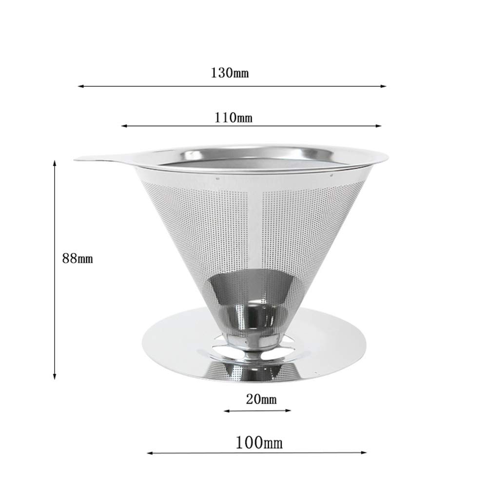 Premium Stainless Steel Double Layer Coffee Filter - Fine Mesh Pour Over Strainer for Coffee, Tea & Soy Milk | Perfect for Home Brewing, Camping & Office Use