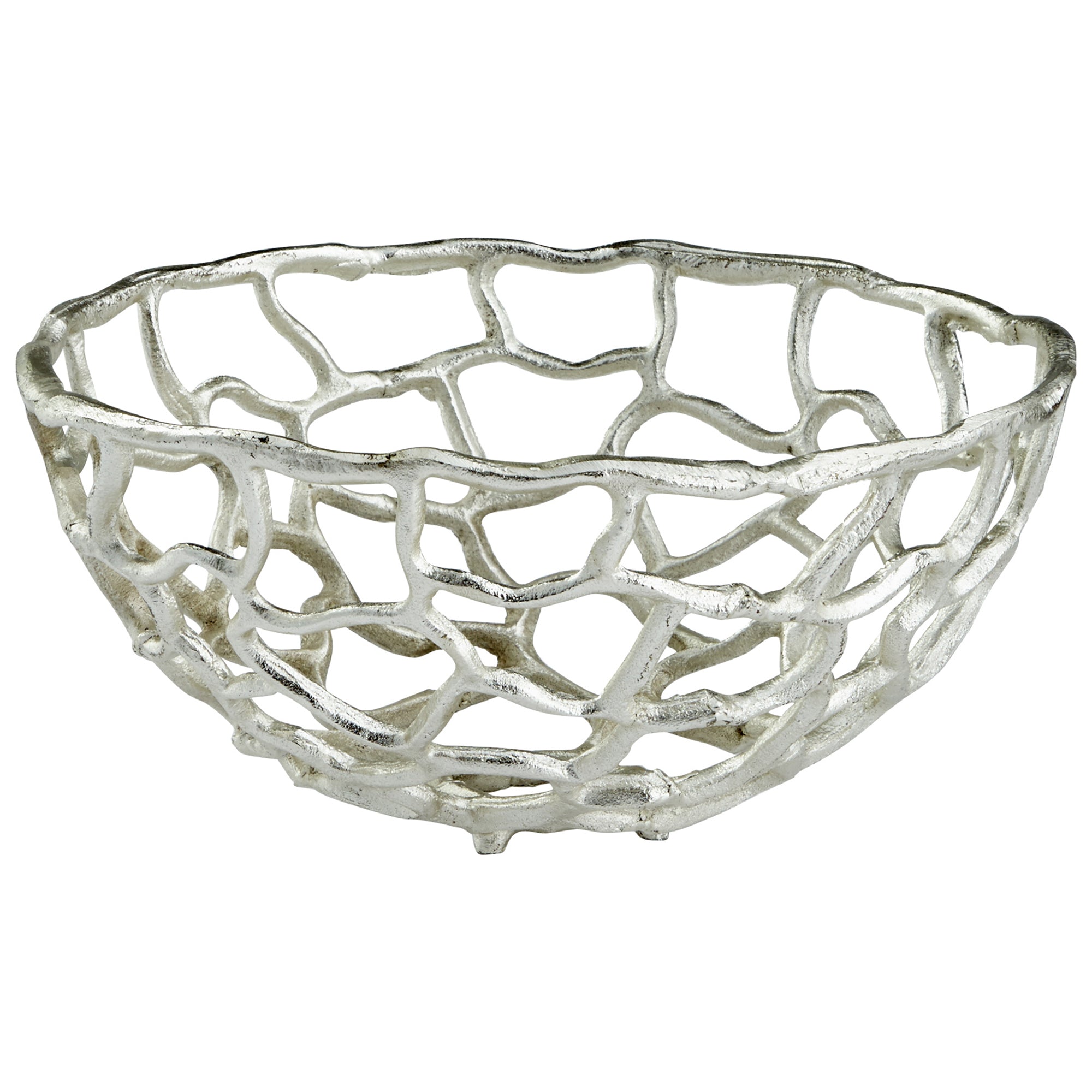 Cyan Design 08079 Enigma Container - Silver Medium Size Decorative Bowl for Home Decor, Table Centerpiece, or Gift Giving