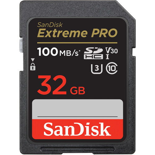 SanDisk Extreme PRO 32GB SDHC UHS-I Memory Card - 100MB/s High Speed for DSLR Cameras, 4K Video & Action Photography