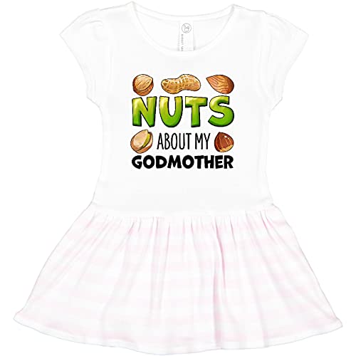 Inktastic Nuts About My Godmother - Peanut, Almond, Pistachio Print Toddler Dress | Cute Casual Outfit for Toddler Girls | Perfect for Family Gatherings, Birthday Parties & Playdates