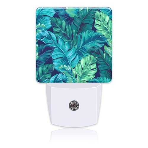 Turquoise and Green Tropical Leaves