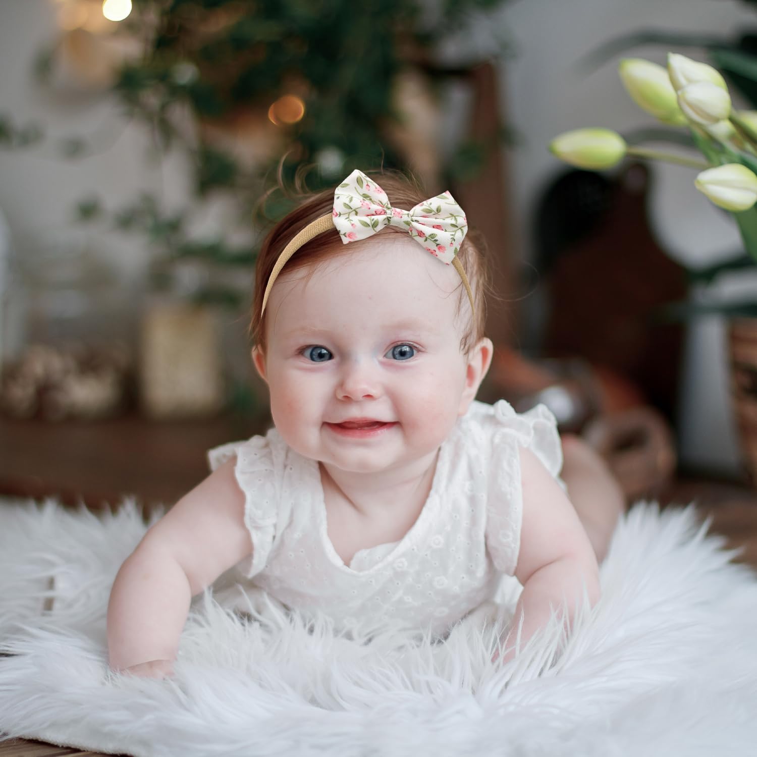 KiddyCare Baby Hair Bows & Headbands - 10pc Set for Girls | Newborn Hair Accessories for Parties & Photos