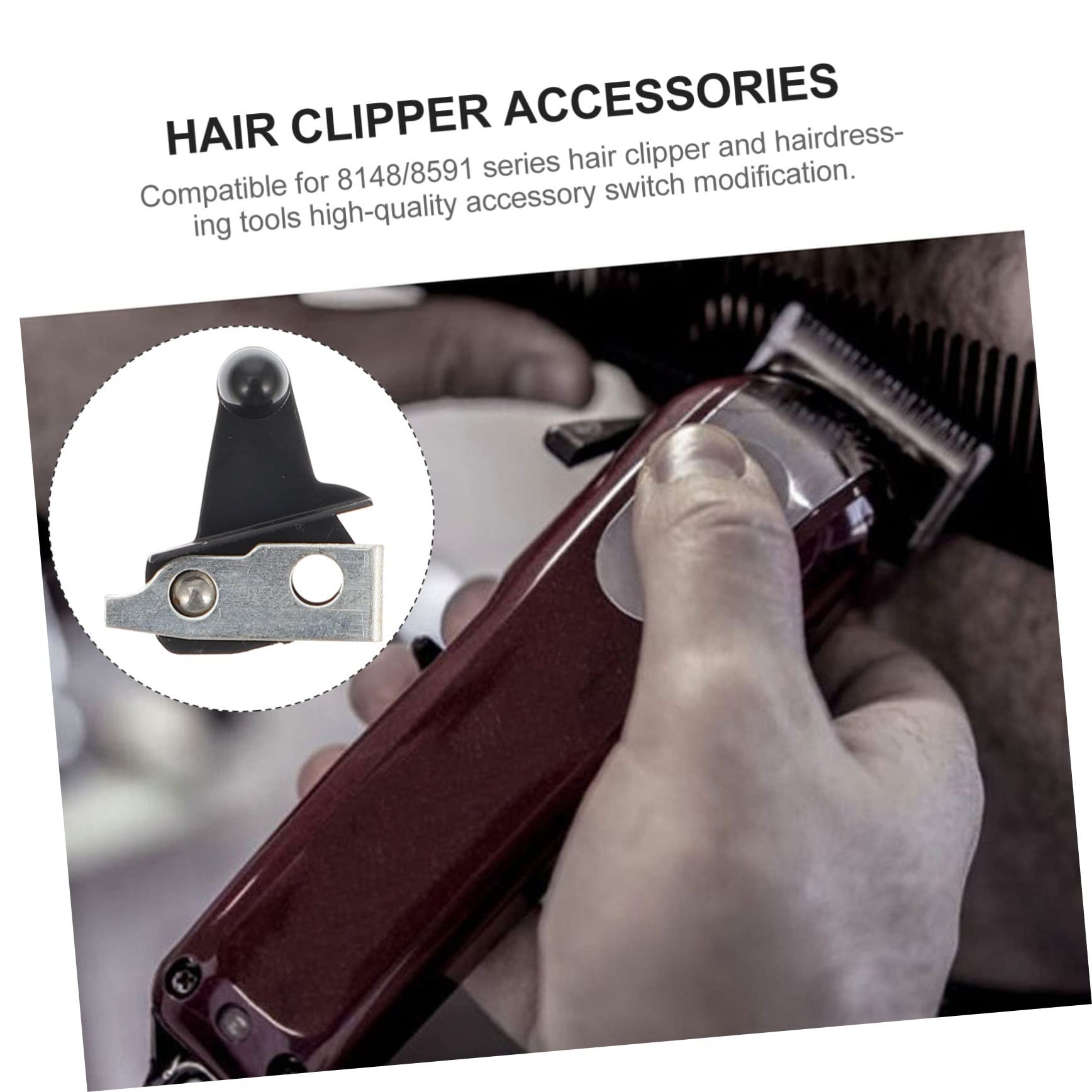 **MERRYHAPY Hair Clipper Replacement Power Switch for 8148/8591 Series - Durable Plastic & Copper - Perfect for Barbershops & Home Haircuts**