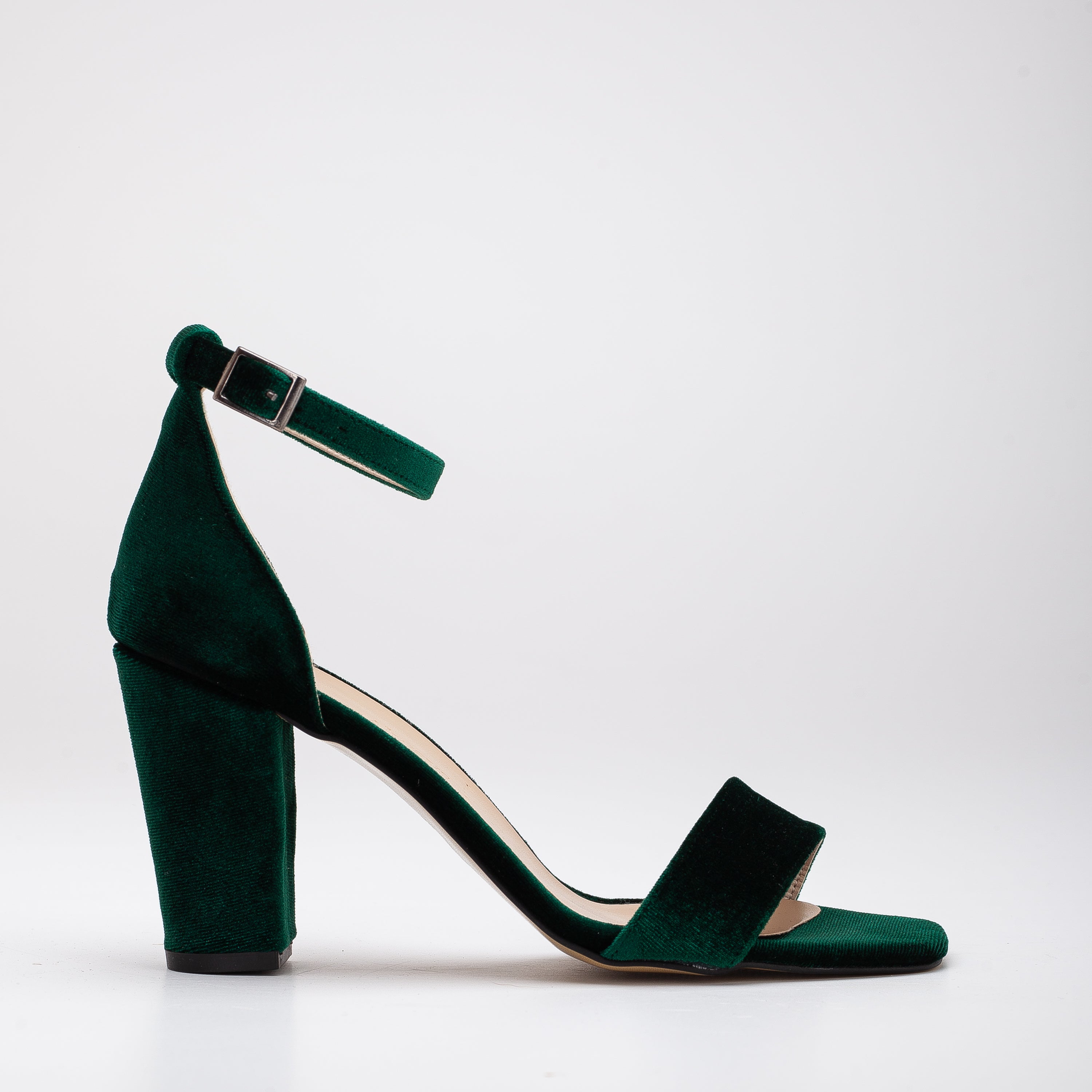 Ariadne Green Velvet Sandals with Ribbon | Women's Comfortable Dressy Summer Shoes for Weddings, Parties & Special Occasions