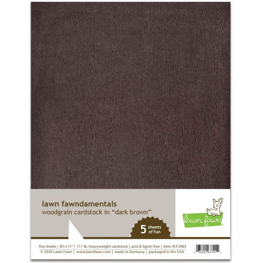 Dark Brown Woodgrain Cardstock - Lawn Fawn LF2483 Premium Card Making Paper for Scrapbooking, DIY Crafts & Handmade Greeting Cards