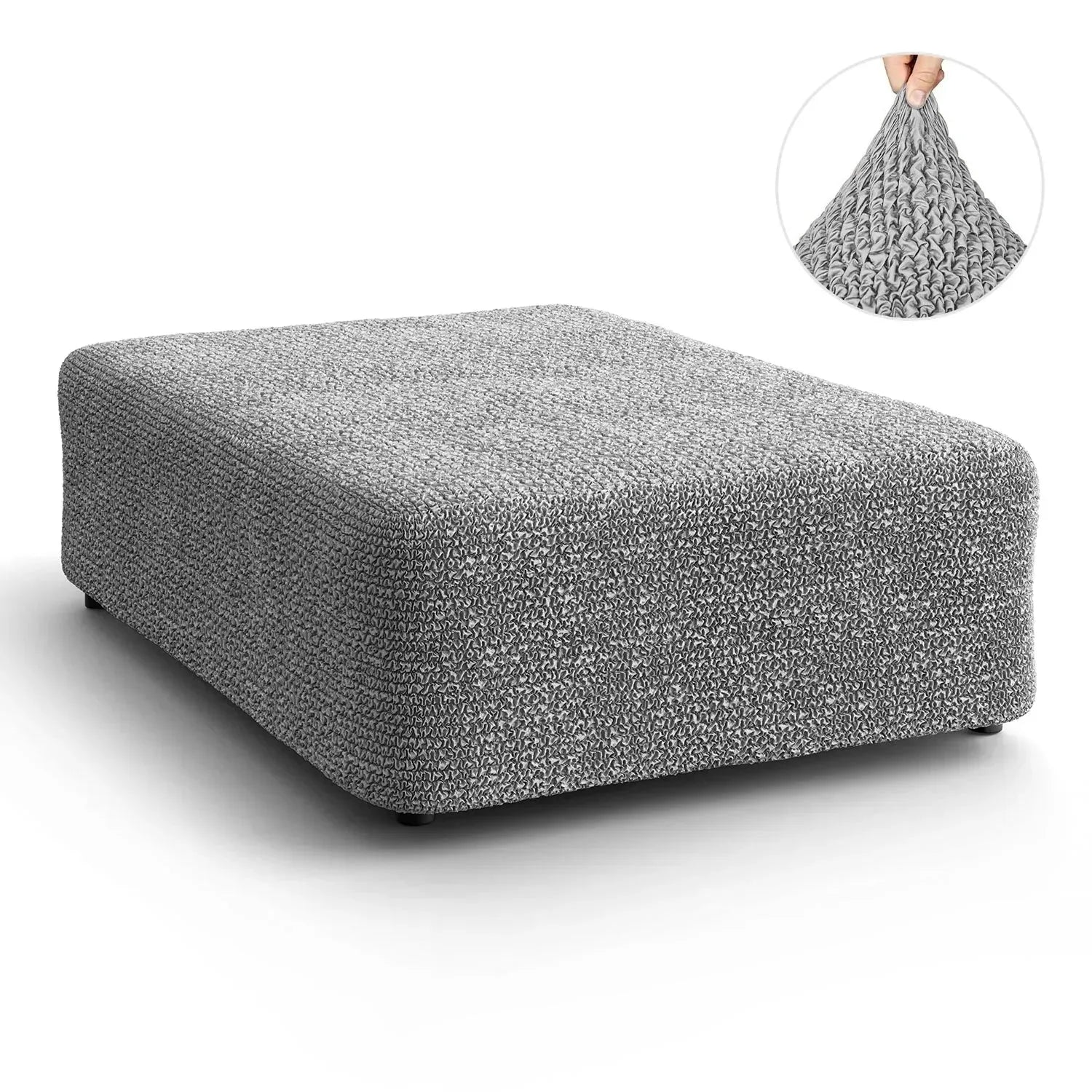 Large Ottoman Slipcover - Microfiber Collection for Living Room, Bedroom & Home Decor | Washable & Durable Furniture Cover