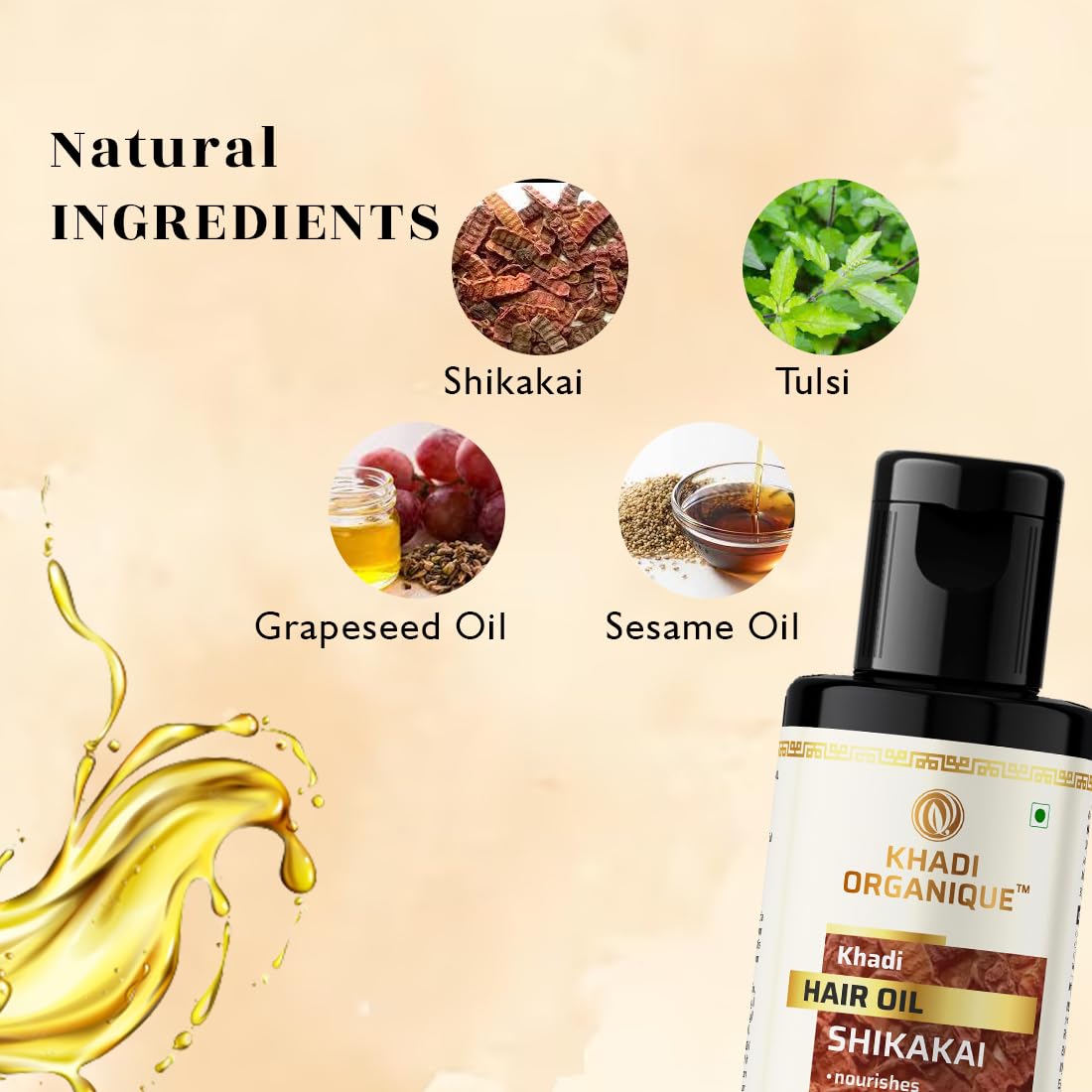 Organic Shikakai Hair Oil for Hair Growth & Thickness - Natural Treatment for Healthy, Long, Strong & Shiny Hair - Reduces Hair Fall - Paraben & Mineral Oil Free (Pack of 2, 420ml) - Perfect for Daily Hair Care & Scalp Massage
