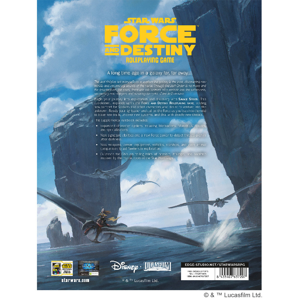 Star Wars Force and Destiny: Savage Spirits RPG Expansion Book - Epic Adventure for Jedi & Force Users - Perfect for Tabletop Gaming Nights & Star Wars Themed Parties