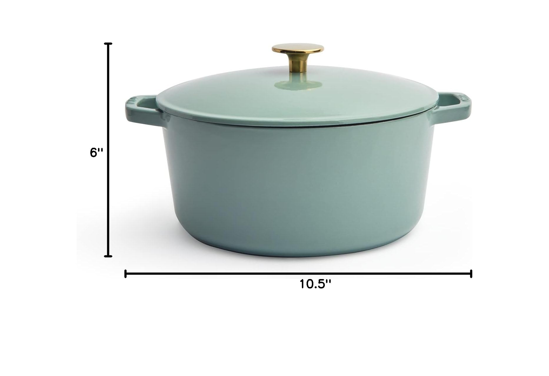 Premium 5.5-Quart Enameled Cast Iron Dutch Oven with Lid - Kana Milo Casserole Pot | Durable Enamel Coating Inside & Out | Oven & Dishwasher Safe | Eucalyptus Green with Gold Knob | Perfect for Braising, Stewing & Baking Bread