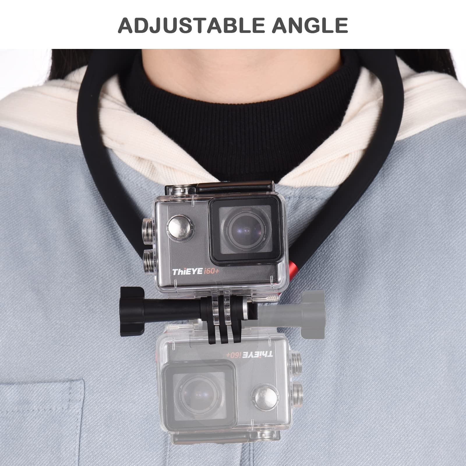 Andoer Sports Camera Neck Mount - Adjustable Chest Harness for Smartphones & Action Cameras - Compatible with GoPro Hero 11/10/9/8 & iPhone 14/13/12/11 - Perfect for Running, Cycling, Hiking & Outdoor Adventures