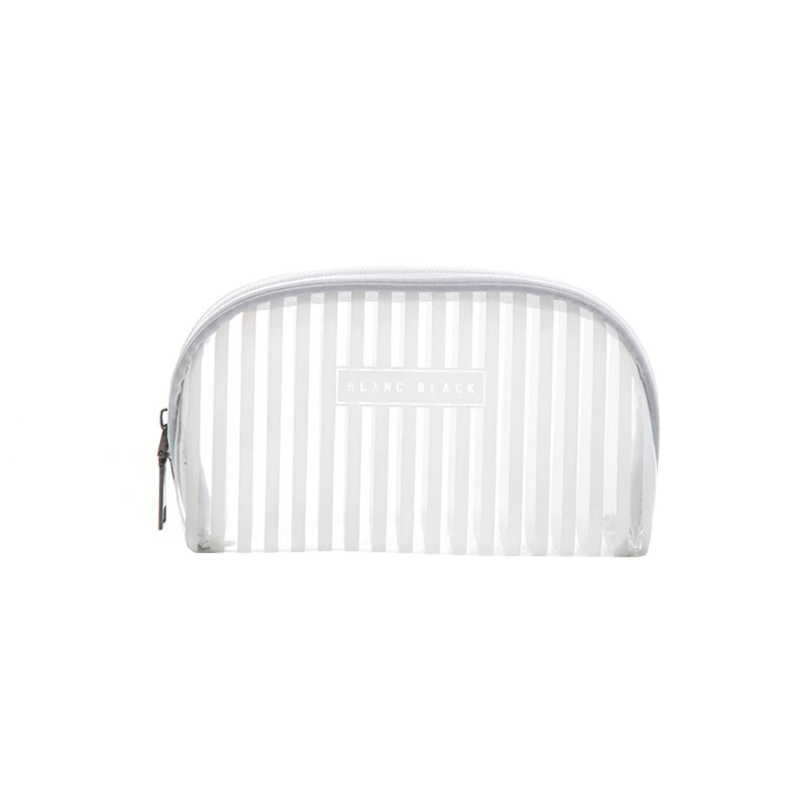 Hwangli Women's Fashion Makeup Organizer - Striped Transparent Cosmetic Storage Bag for Travel, Gym & Daily Beauty Essentials