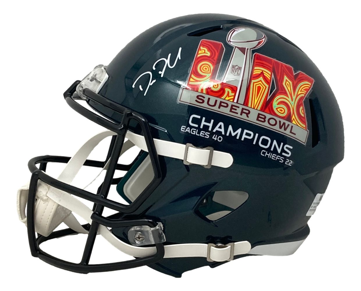 Authentic Big Dom DiSandro Signed Philadelphia Eagles Super Bowl LIX Replica Helmet - Limited Edition Collectible for NFL Fans & Memorabilia Enthusiasts - Perfect for Man Cave, Sports Bar Decor, or Eagles Fan Gift