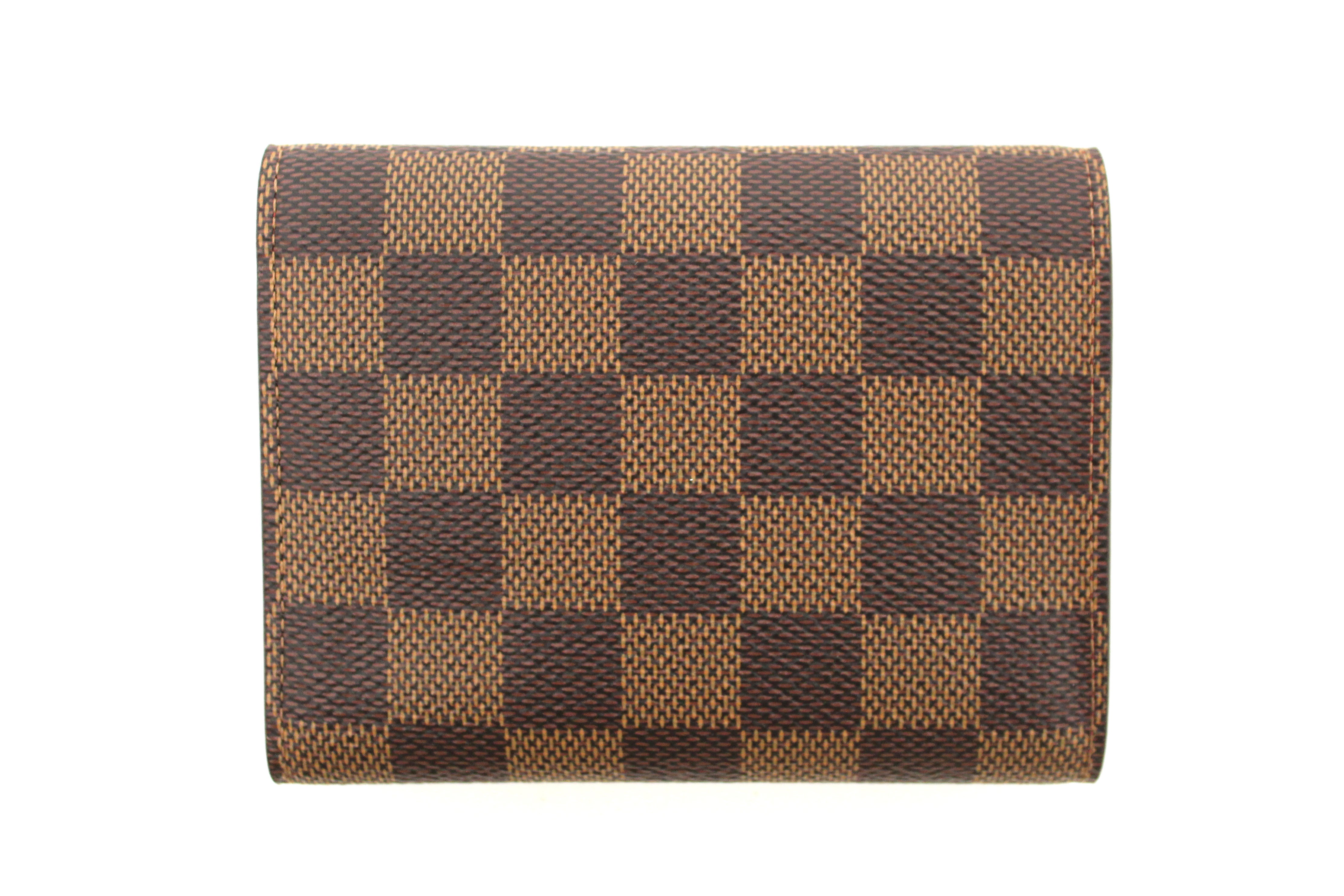 Authentic Louis Vuitton Damier Ebene Victorine Wallet - Red Interior Trifold Design | Luxury Compact Wallet for Women, Perfect for Everyday Use & Travel Accessories