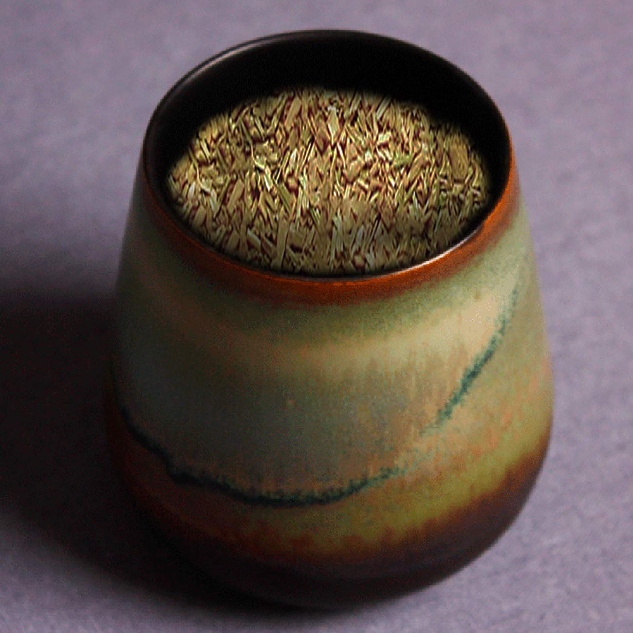 Premium Ceramic Yerba Mate Gourd Set with Bombilla & Filter Straw - Eco-Friendly, Slip-Proof Grip, Easy to Clean - Perfect for Traditional South American Tea at Home, Office or Travel - Blue Green Design