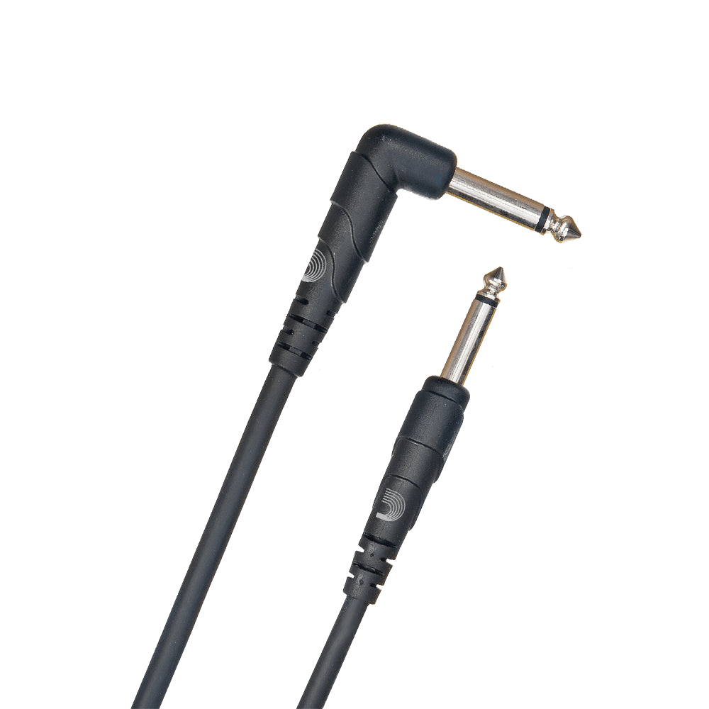 D'Addario PW CGTRA 10 Classic Series 10ft Instrument Cable - Straight to Right Angle Connector for Guitar, Bass & Pro Audio - Perfect for Live Performances & Studio Recording