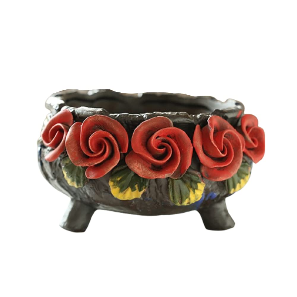 KO GROUP Ceramic Plant Pots - Vintage Korean Succulent & Flower Pots for Home, Office, Desktop, Windowsill Decor - Perfect Gardening Gift for Plant Lovers (Ideal for Indoor Plants, Succulents, Home Decor & Gift Giving)
