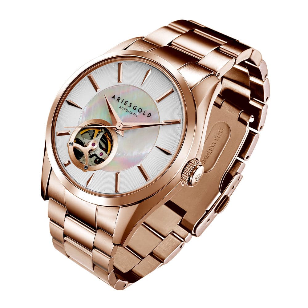 Aries Gold Infinum Rose Gold Stainless Steel Women's Watch L 9023 RG W - Elegant Dress Watch for Women, Perfect for Office, Party & Special Occasions