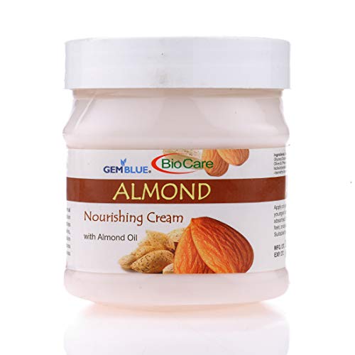 GEMBLUE BioCare Almond Oil Body and Face Nourishing Cream - 500ml | Hydrating Moisturizer for Dry Skin | Perfect for Daily Skincare Routine & Nighttime Hydration