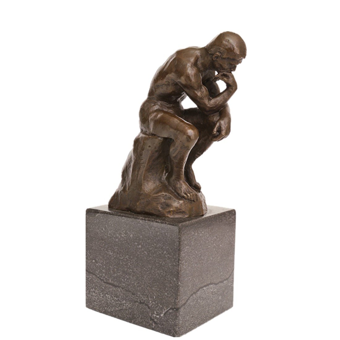 Rodin The Thinker Bronze Statue - Classical Home Decor Sculpture Art Craft TPE-185 | Perfect for Office Desk, Bookshelf & Living Room Décor