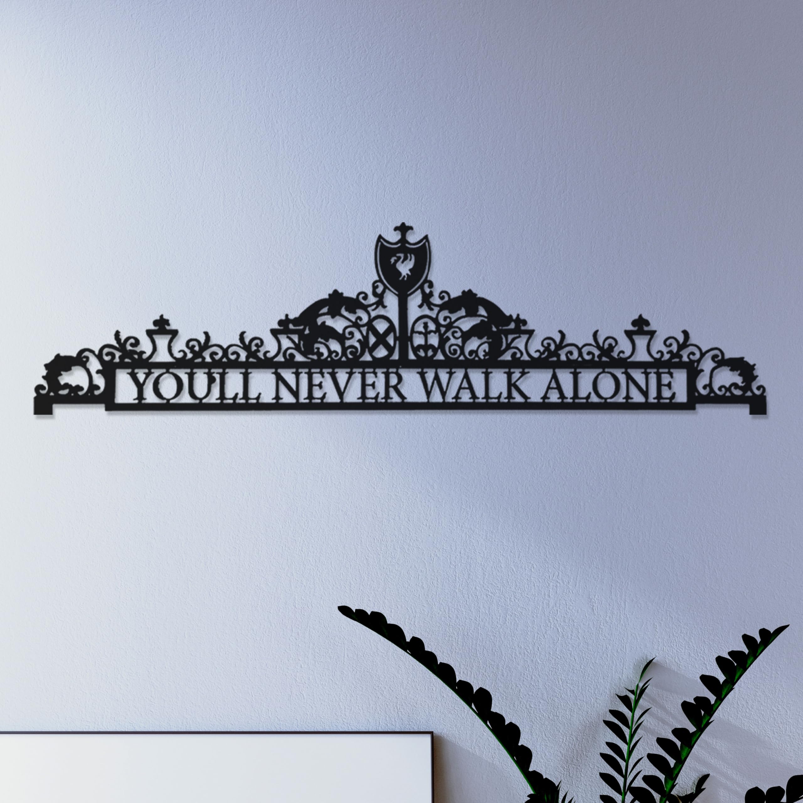 Liverpool FC Metal Wall Art - You'll Never Walk Alone Shankly Gates Silhouette - Unique Birthday Gift for Liverpool Fans & Fathers - Perfect for Home, Office & Man Cave Decor (Medium)