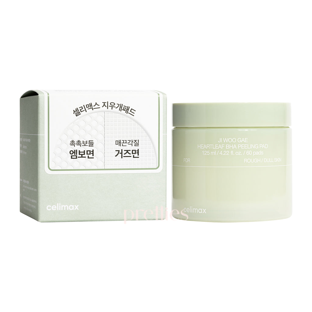 Celimax Jiwoogae Heartleaf BHA Peeling Pad 125ml/60pads - Exfoliating Face Pads for Acne-Prone Skin, Korean Skincare for Pore Care & Blackhead Removal - Perfect for Daily Exfoliation & Deep Cleansing Routine