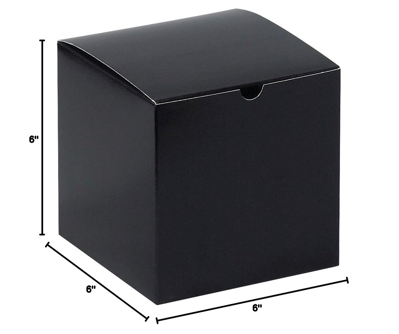 Premium 6x6x6 Inch Glossy Black Gift Boxes - Pack of 100 | Easy Assembly Holiday & Birthday Present Packaging | Perfect for Christmas, Wedding Favors, Corporate Gifts & Party Favors