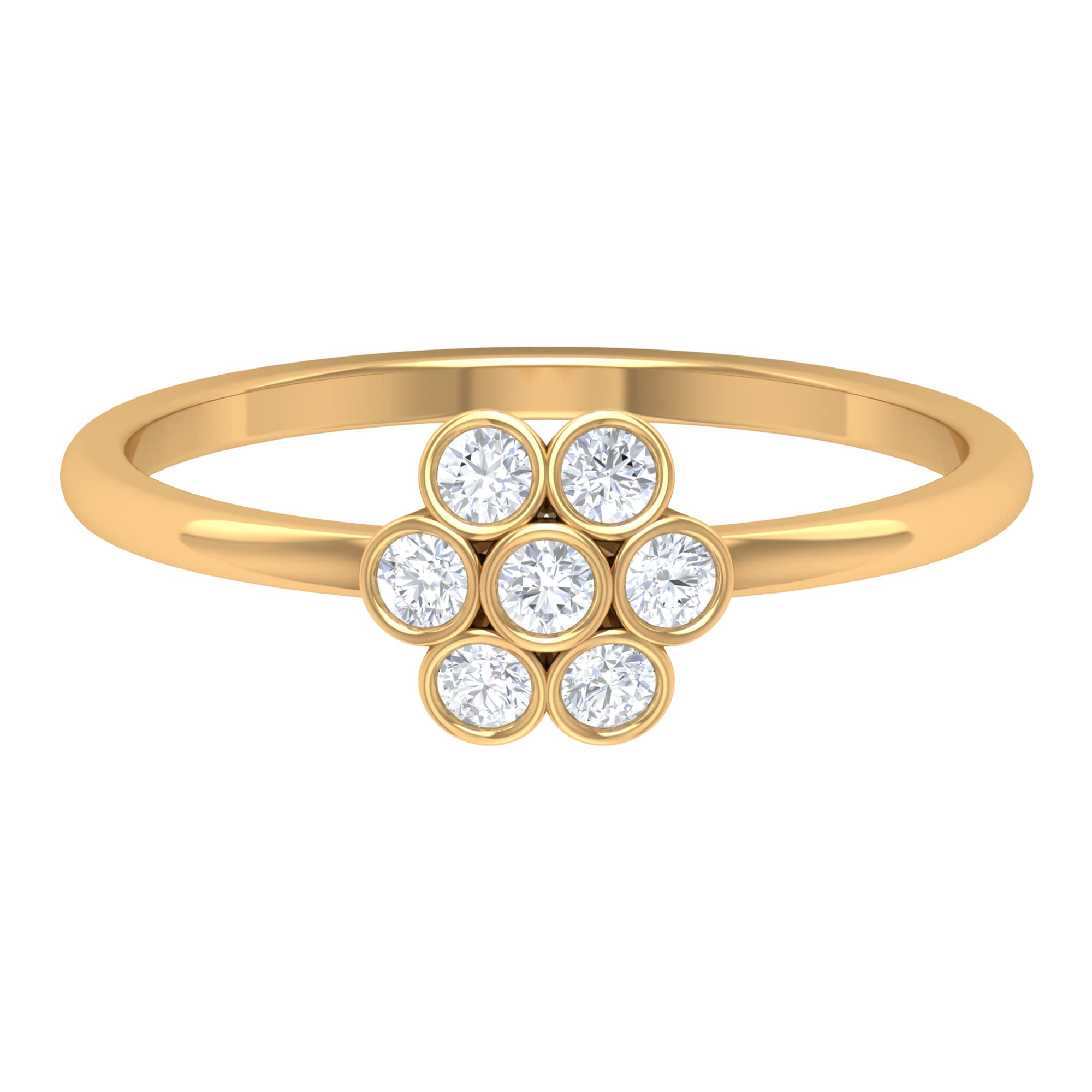 1/2 CT Diamond Cluster Ring for Women - 14K Solid Gold Minimalist Floral Engagement Ring - Perfect for Weddings, Anniversaries & Special Occasions