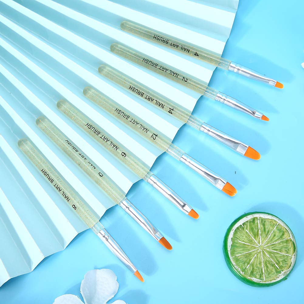 7PCS Transparent Handle Nail Art Brush Set - Professional Manicure Brushes for DIY Nail Painting, Dotting, Gel Pen Drawing & Nail Art Designs | Perfect for Home Salon, Nail Techs & DIY Enthusiasts
