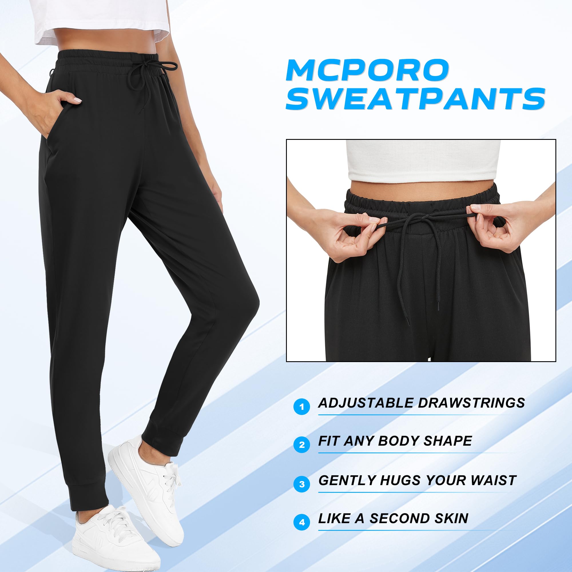 Women's Joggers with Pockets & Drawstring - Soft Sweatpants for Running, Yoga, Workout & Lounge - Comfortable Casual Pants for Women - Perfect for Gym, Home & Outdoor Activities