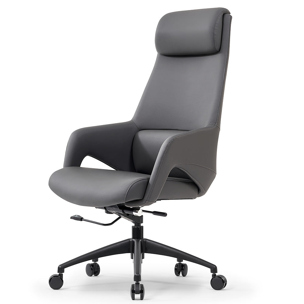 Premium RONAN Executive Office Chair - Ergonomic Grey High Back Desk Chair for Home & Office Workspaces - Perfect for Long Hours of Sitting & Productivity