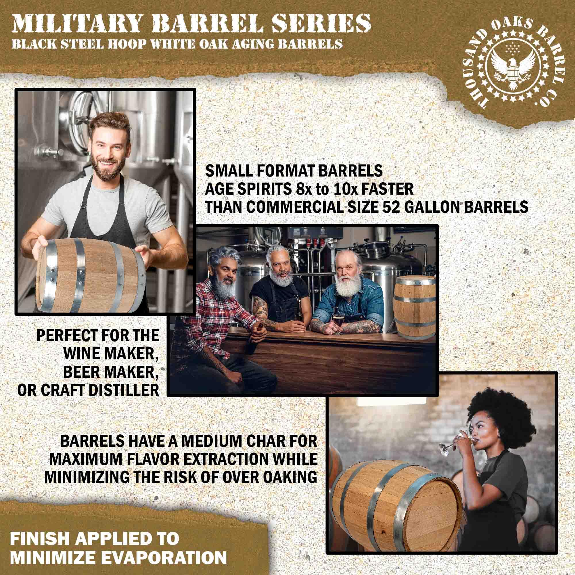 USMC Engraved 5 Gallon Oak Aging Barrel with Wood Stand - Military Veteran Gift, 20L Mini Whiskey Barrel for Home Distilling, Brewing & Winemaking | Perfect for Bourbon, Whiskey, Moonshine & Craft Beer Aging