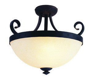 Trans Globe Lighting 3715 Three Light Semi Flush Ceiling Mount in Weathered Bronze Finish - Elegant Lighting Fixture for Bedroom, Hallway, or Entryway