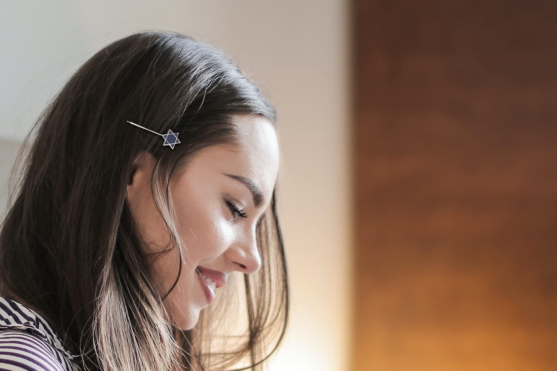 Blue Yarmulke & Bobby Pin Hair Clips Set - One Size Fits All - Perfect for Jewish Religious Ceremonies, Weddings & Daily Hair Styling