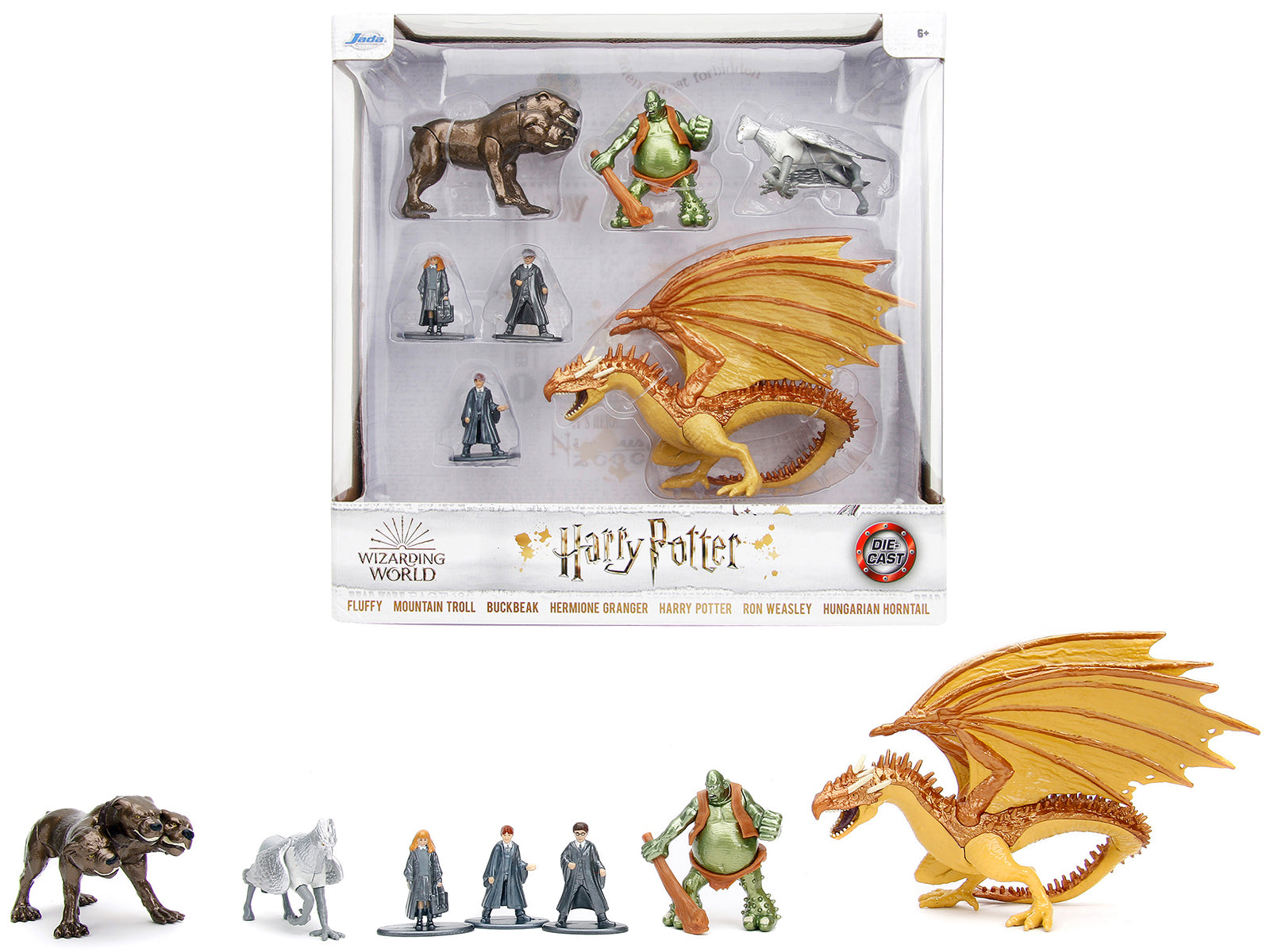 Harry Potter Wizarding World Diecast Figure Set - 7-Piece Collectible Character Statues (Harry, Hermione, Ron & More) - Perfect for Display, Gifts & Harry Potter Fans Collection